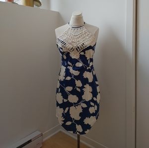 Mura boutique dress, white and blue, 12